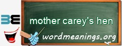 WordMeaning blackboard for mother carey's hen